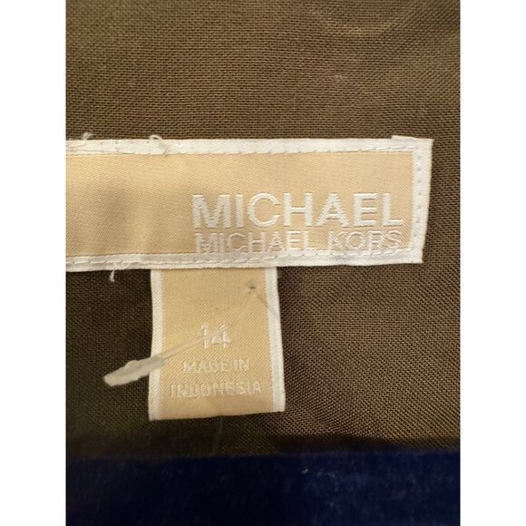 Michael Kors Romper Zip Front Roll Sleeve Women Size 14 Duffle Green - Picture 3 of 8